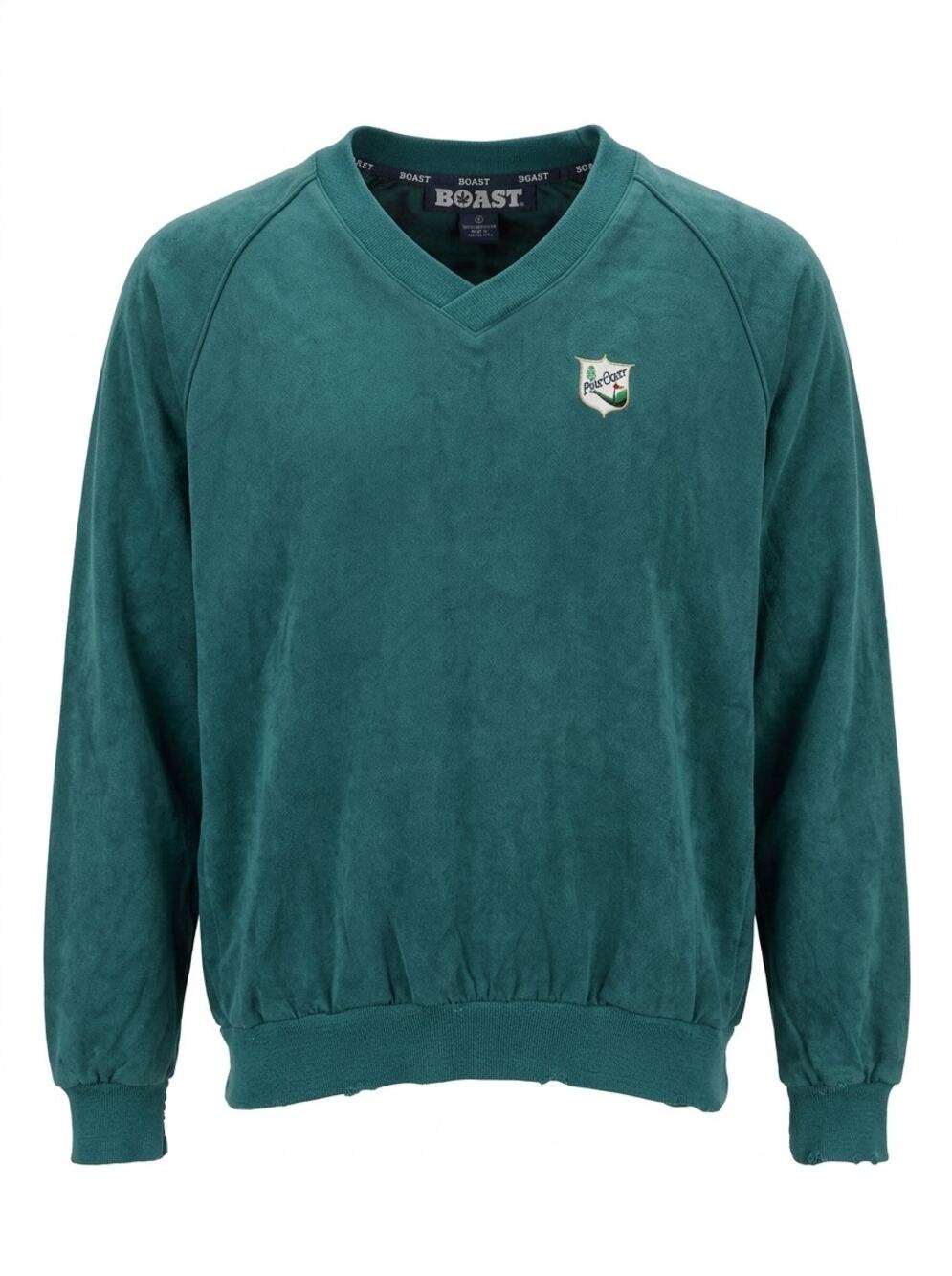 Vintage Boast Pine Crest Golf V-Neck Green Sweatshirt Pullover Women Size L